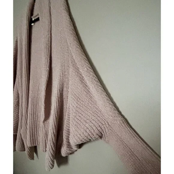 Wishlist Medium Large Chenille Cardigan Sweater Blush Pink Heavyweight Dolman - Picture 4 of 7